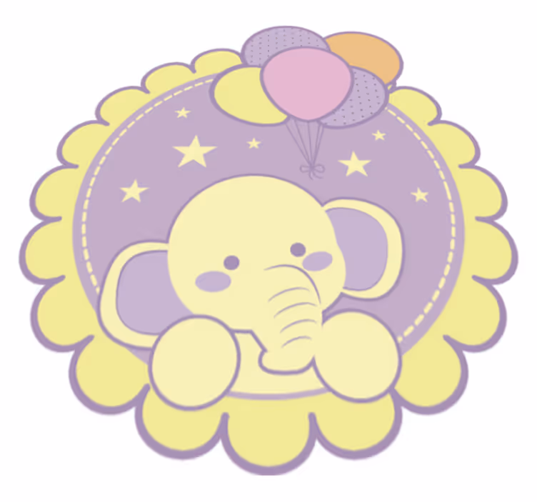 Elefante com balões tapete de brincar para bebês - TenStickers