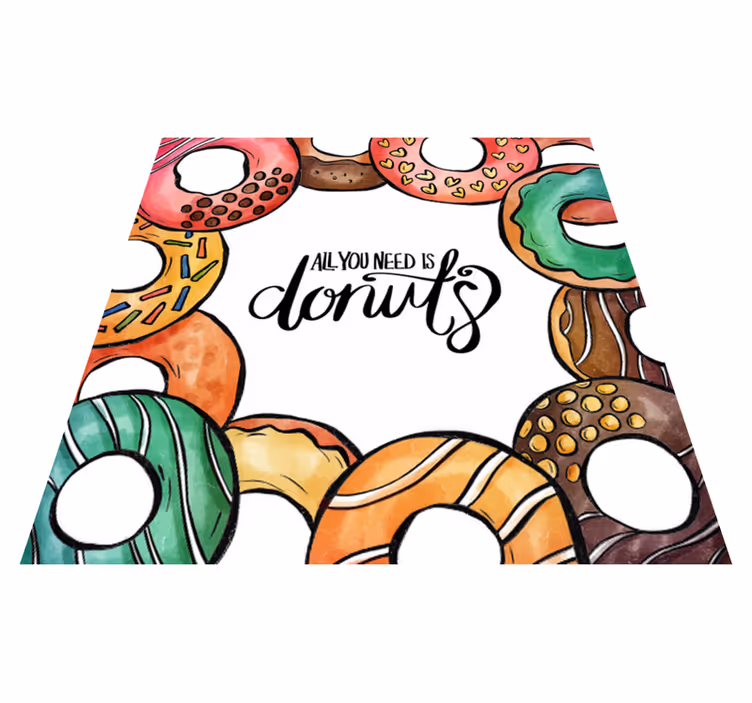 Tudo que você precisa é um tapete de vinil de donuts - TenStickers