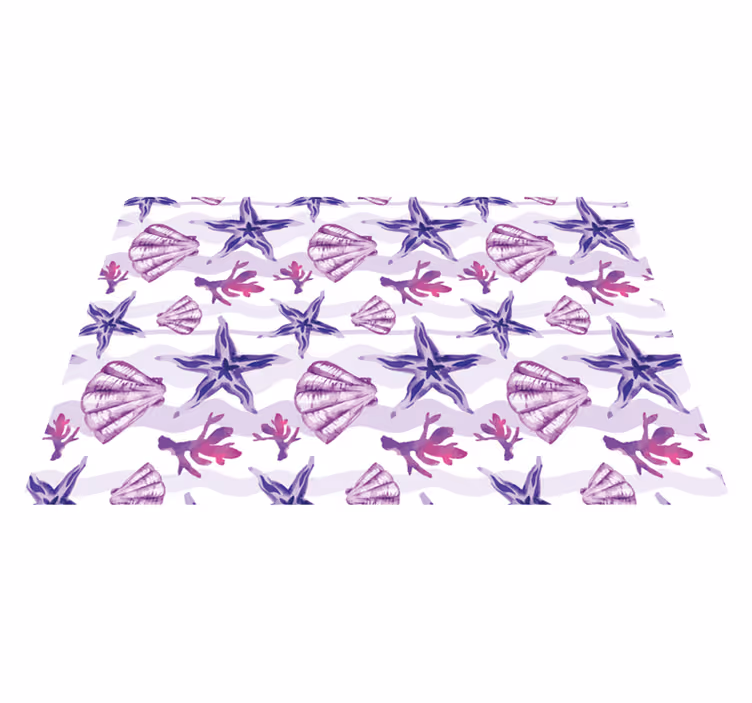 Tapete de animal com conchas roxas e estrelas do mar - TenStickers