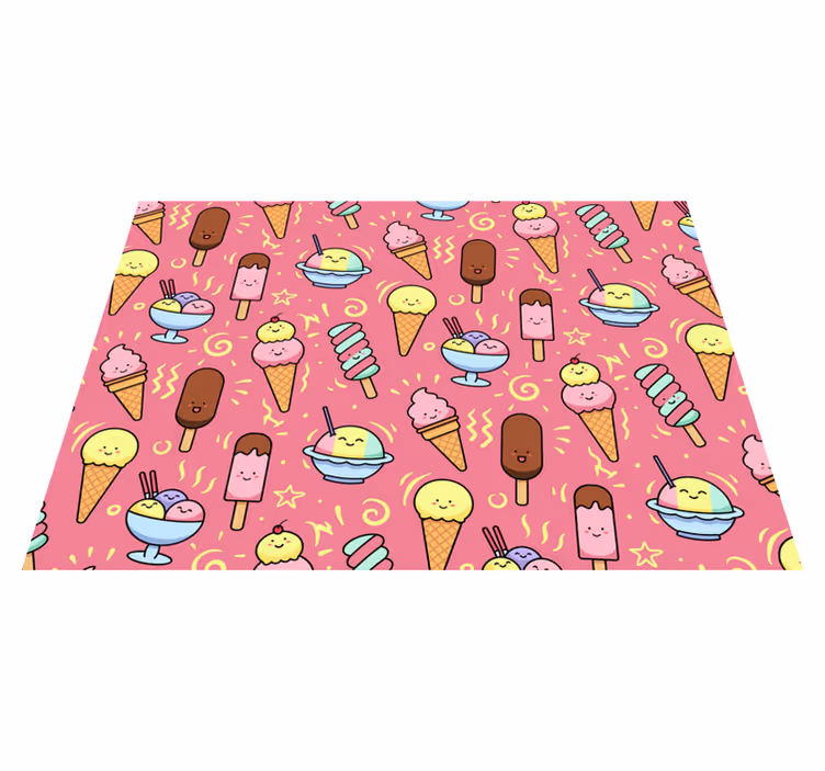 Sorvete de tapete de vinil infantil com sorriso - TenStickers