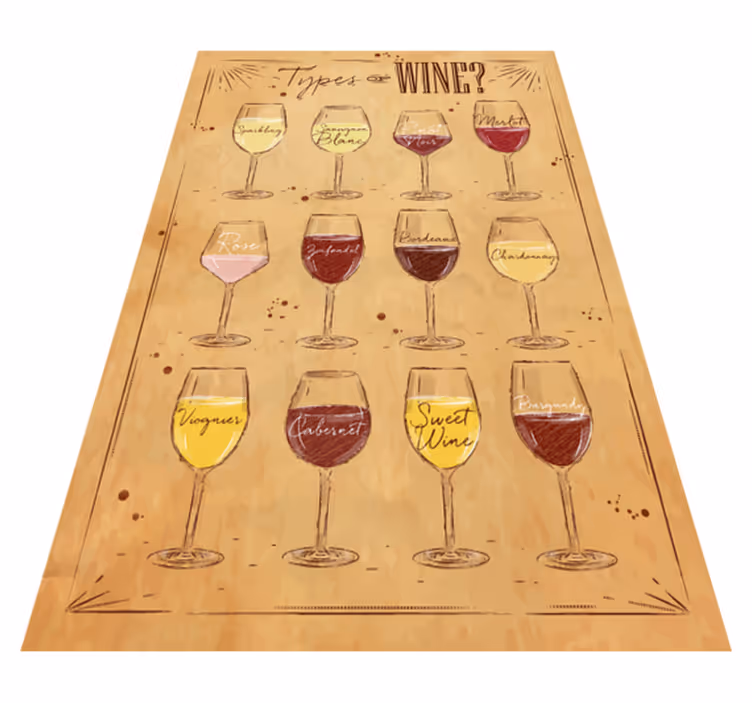 Tipo de vinhos tapete bege personalizado - TenStickers