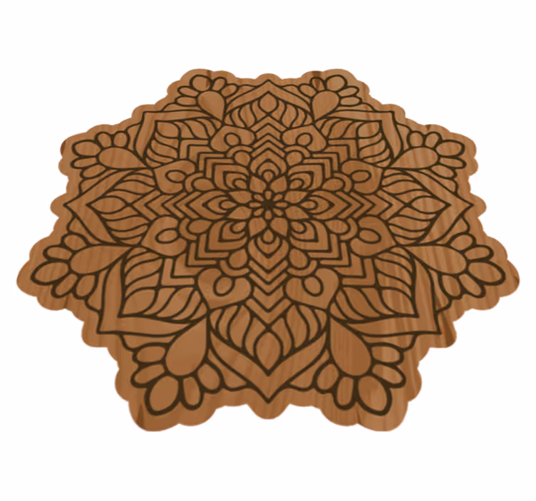 Tapete de vinil com efeito de madeira com efeito mandala - TenStickers