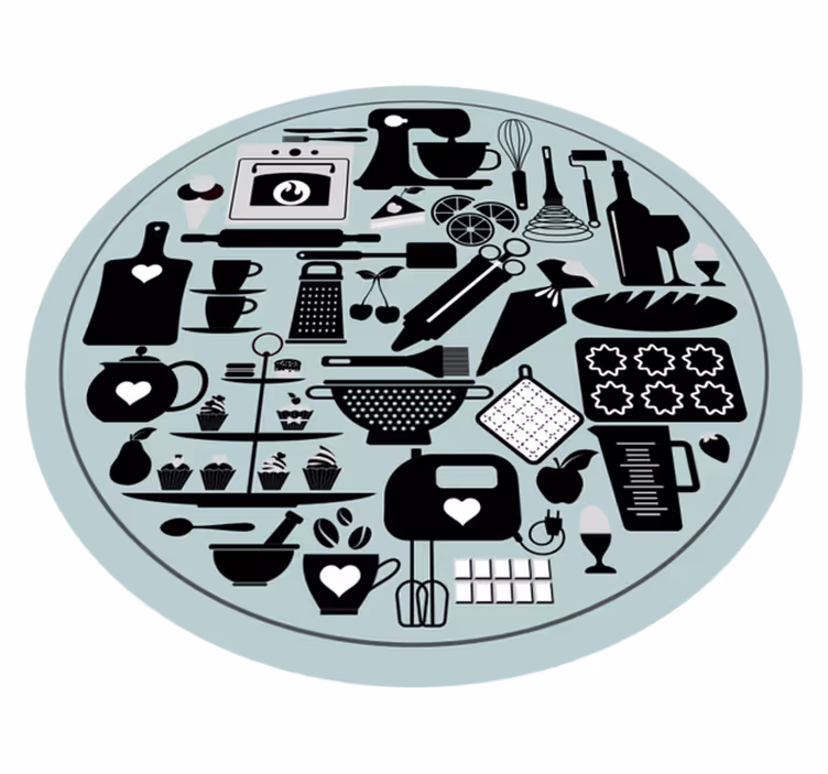 Tapete moderno de elementos de cozinha - TenStickers