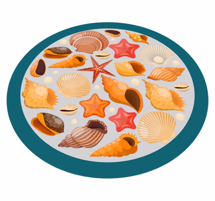 Conchas em um tapete de praia natural - TenStickers
