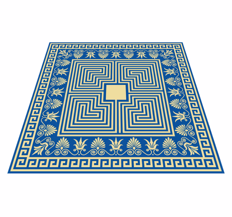 Tapete de vinil vintage com azulejo azul grego - TenStickers
