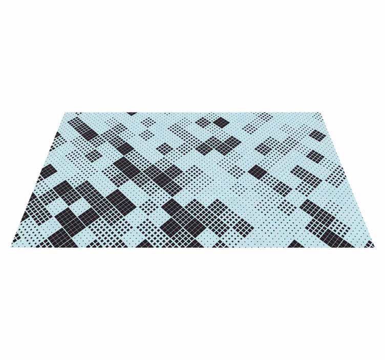 Quadrados pretos caóticos com tapetes geométricos - TenStickers