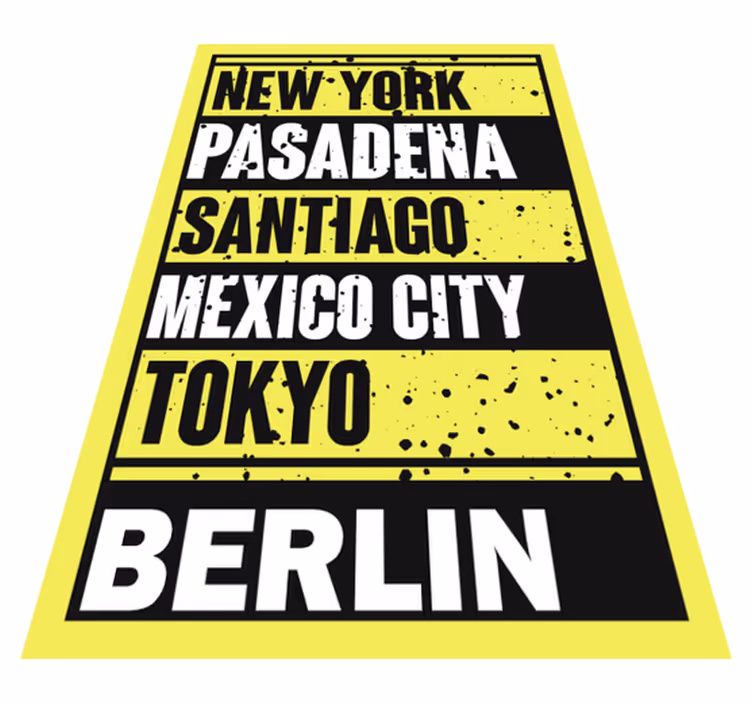 Tapete de vinil personalizado com nomes de cidades - TenStickers