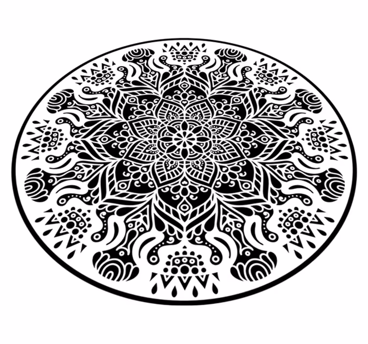Tapete mandala preto e branco - TenStickers