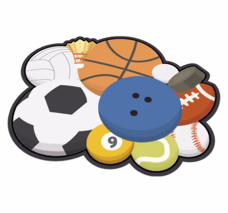 tapete de vinil juvenil de bolas esportivas - TenStickers