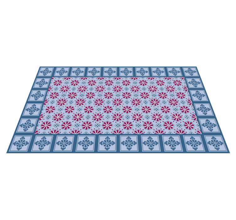 Tapete de vinil de cozinha em azulejo azul e rosa - TenStickers