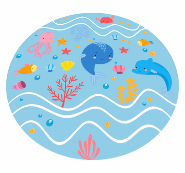 Tapete de animais marinhos divertido - TenStickers