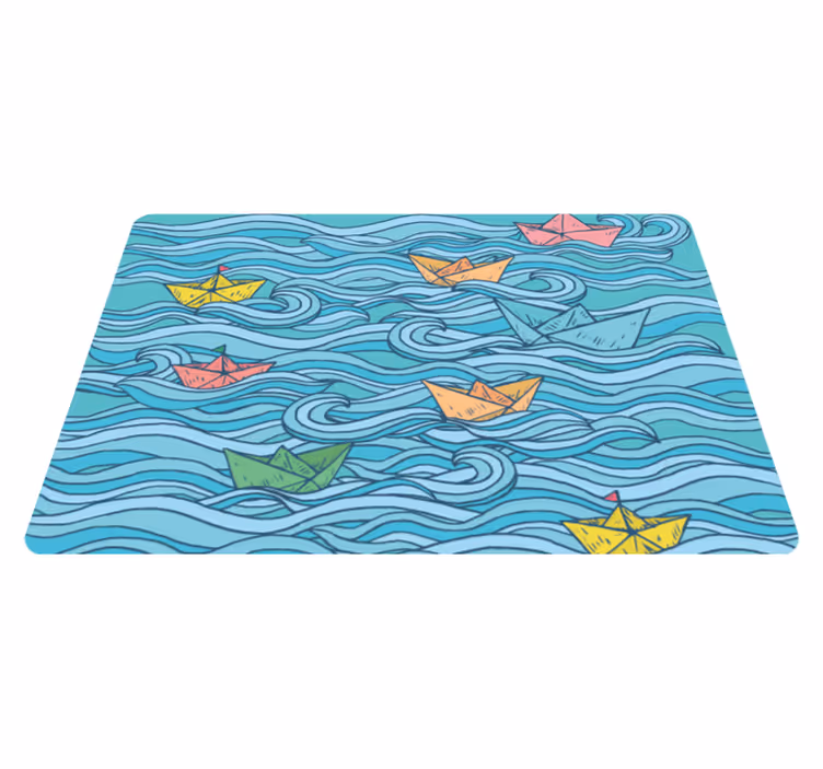 Tapete de vinil infantil para barquinhos de papel - TenStickers
