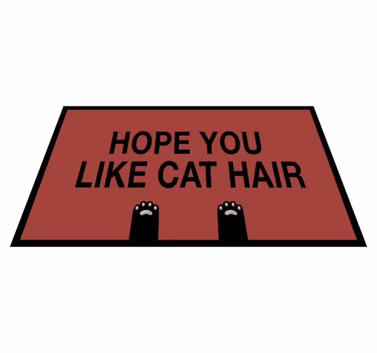 Tapete vinílico frases e textos humor de cabelo de gato - TenStickers