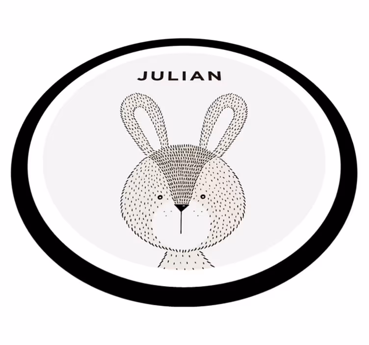 Tapete vinílico para bebés coelho personalizado - TenStickers