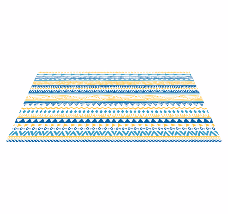 Tapete tribal étnico com padrão azul - TenStickers