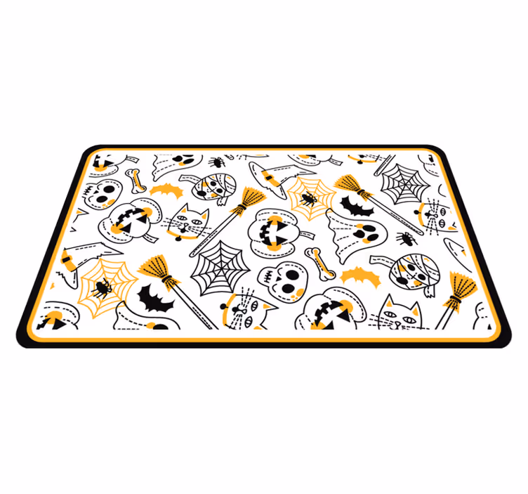 Pequenas figuras de desenho animado tapete de halloween - TenStickers