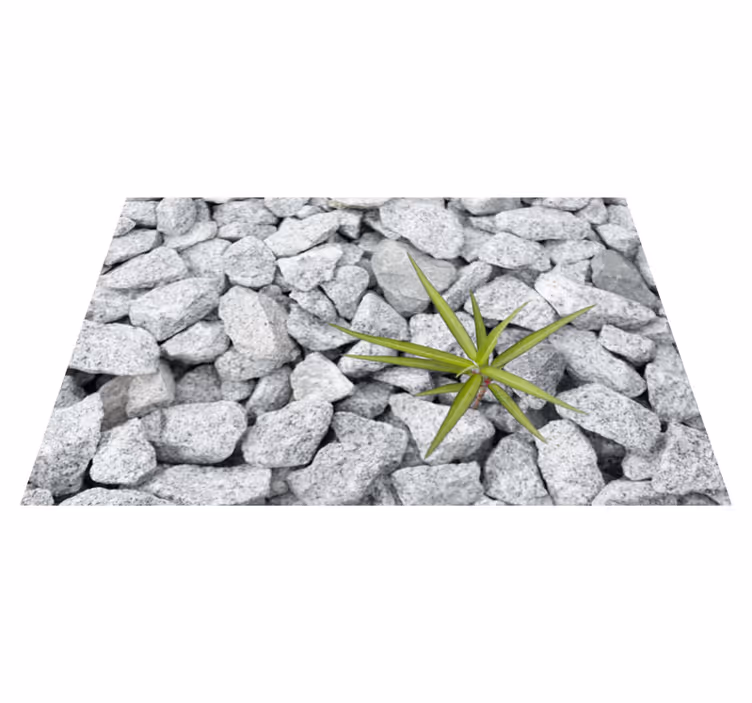 Planta selvagem solitária tapete de vinil de pedra esmagada - TenStickers