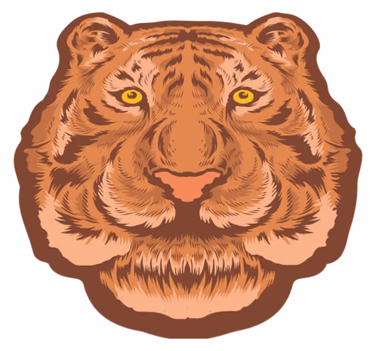 Tapete de vinil animal com emblema de tigre - TenStickers