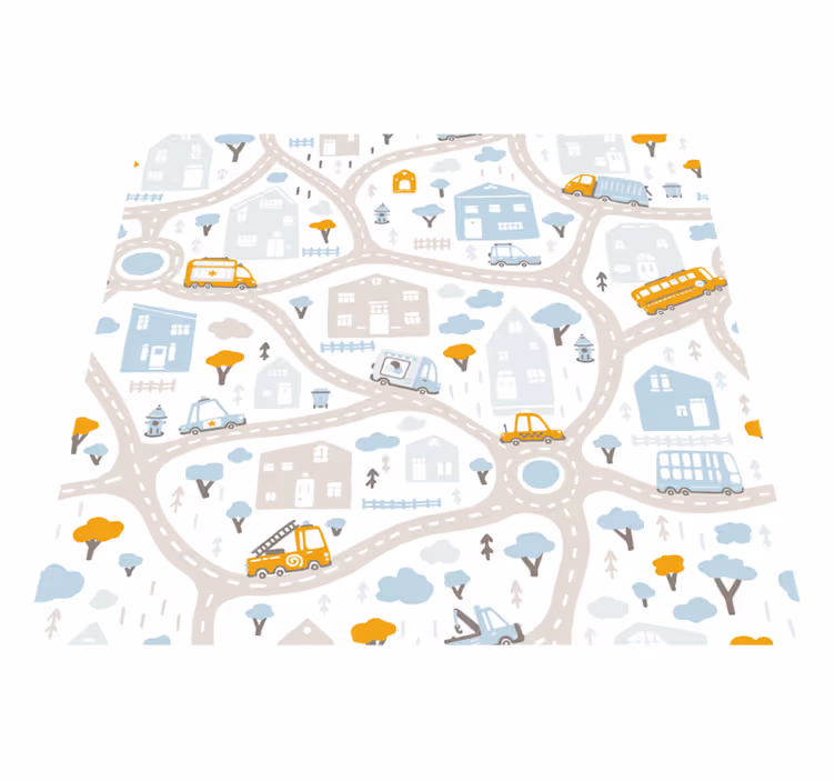 Doodle road map tapete de vinil - TenStickers