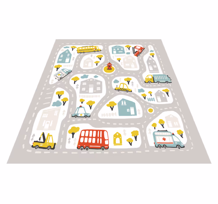 Mapa rodoviário da cidade tapete de vinil rodoviário - TenStickers