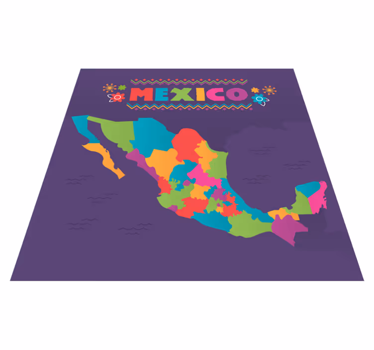Mapa do méxico mapa do mundo tapete de vinil - TenStickers