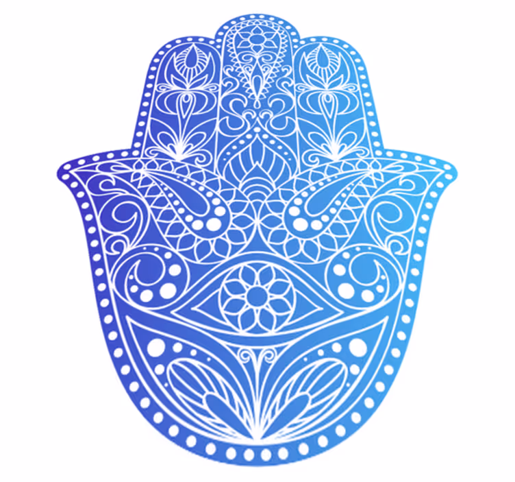 Mão azul do tapete étnico de fátima - TenStickers