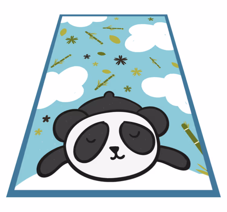 Adorável panda e tapete de folhas de animais - TenStickers