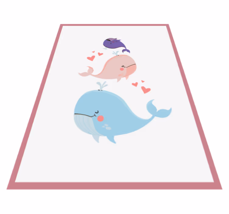 Tapete vinílico para bebés ilustração caprichosa de baleias - TenStickers