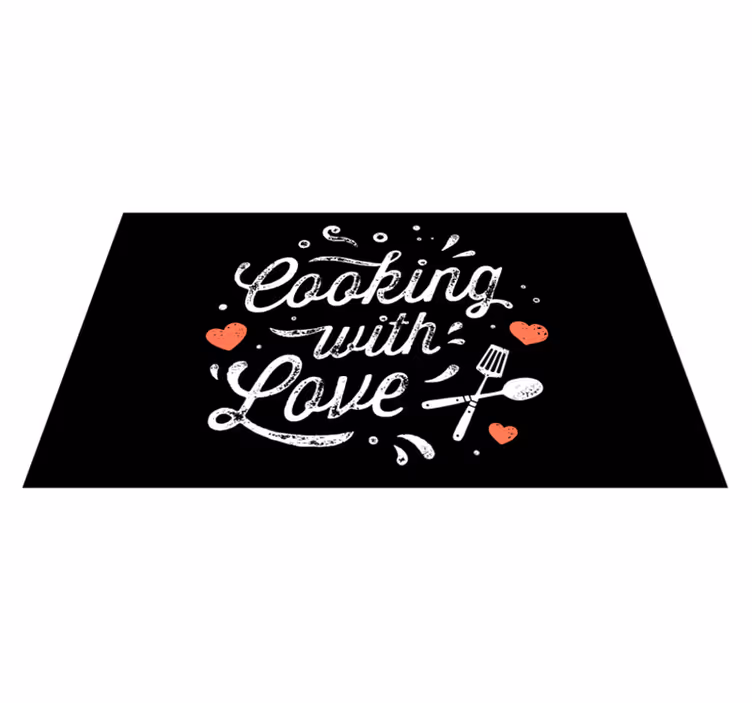 Cozinhando com amor tapete de vinil - TenStickers