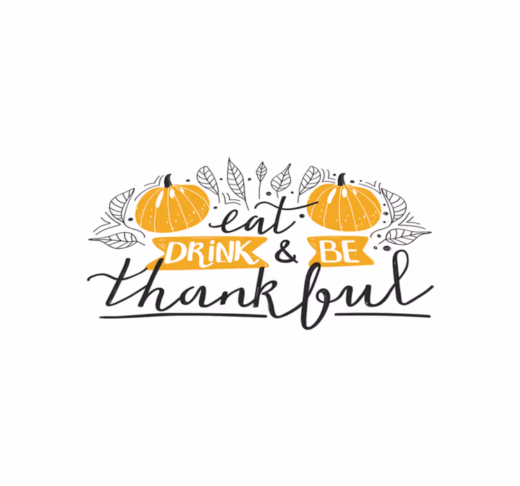 Comer, beber e agradecer tapete de vinil de cozinha - TenStickers