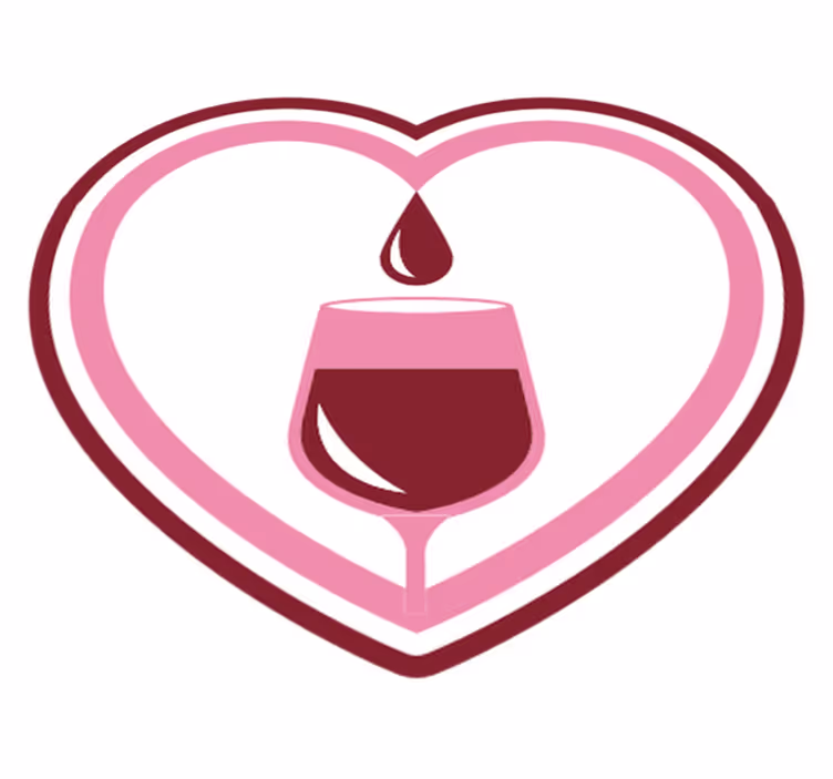 Tapete de vinil de cozinha com coração de vinho - TenStickers