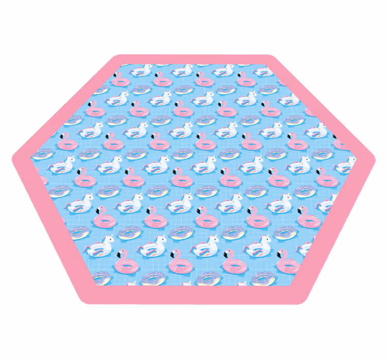 Tapete inflável de unicórnios e flamingos de vinil - TenStickers
