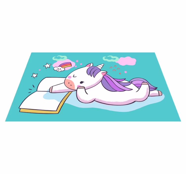Tapete de vinil de leitura de unicórnio bebê - TenStickers