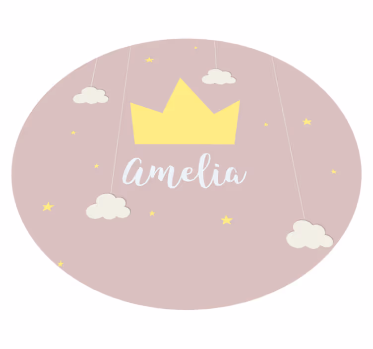 Tapete de vinil princesa coroa personalizável - TenStickers