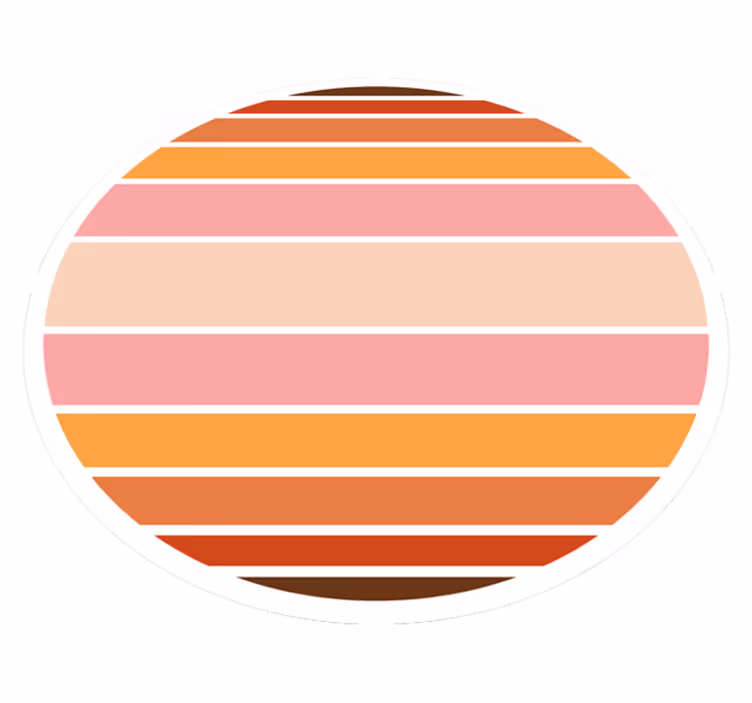 Tapetes de vinil geométricos com círculo solar dos anos 70 - TenStickers