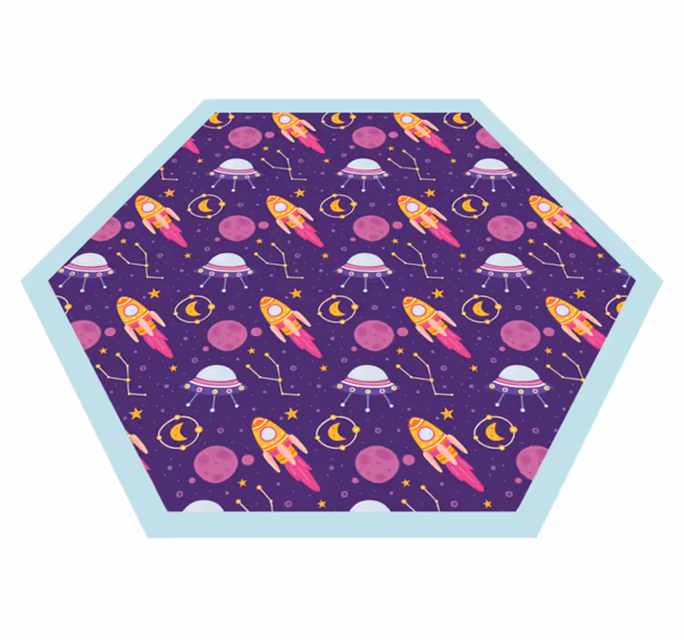 Espaço sideral rabiscos estrela tapete de vinil - TenStickers