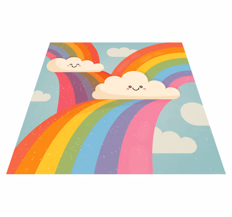 Arco-íris nas nuvens tapete de vinil infantil - TenStickers