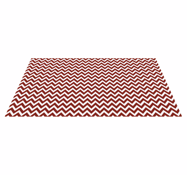 Tapete vermelho e branco com riscas em zigue-zague - TenStickers