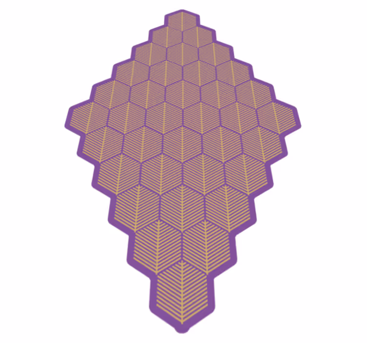 Tapete vinílico geométricas hexágonos roxos geométricos - TenStickers