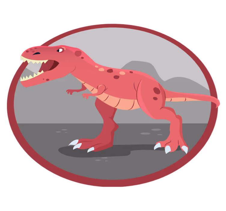 Tapete de vinil 3d rugido de dinossauro vermelho - TenStickers