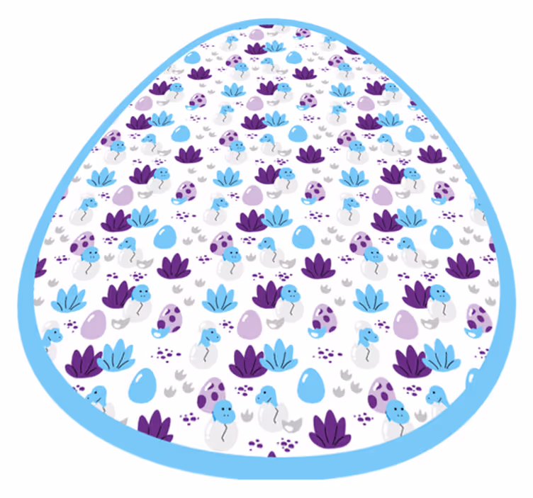 Bebês dinossauros eclodindo de ovos de tapete de animais - TenStickers