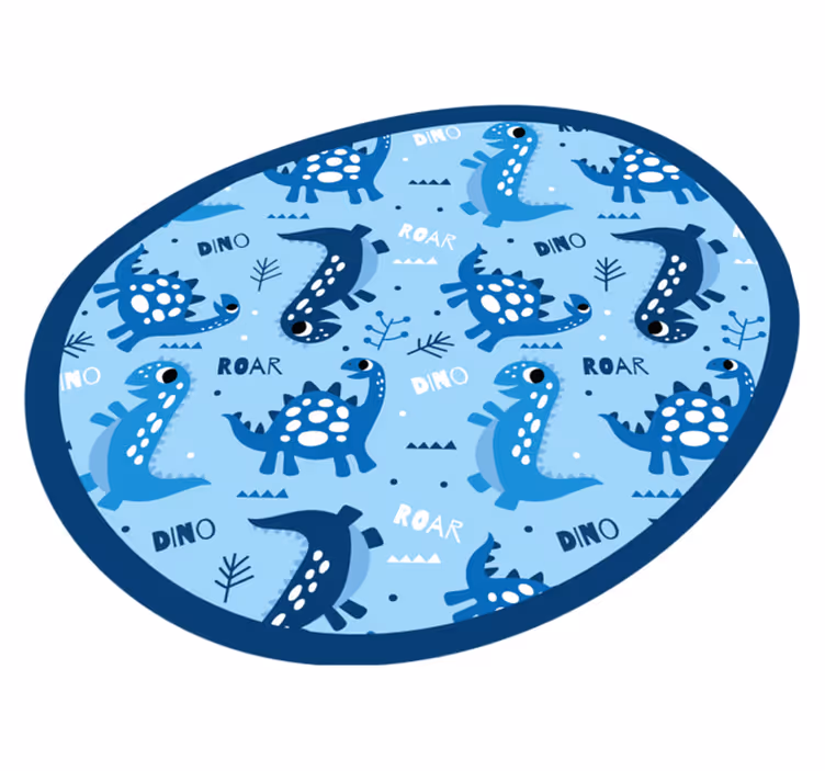 Dinossauros azuis rugem e tapete de vinil dinossauro - TenStickers