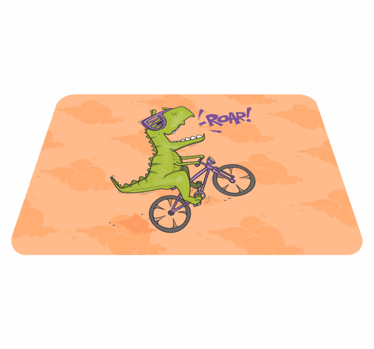 Dinossauro em um tapete de animal de bicicleta - TenStickers