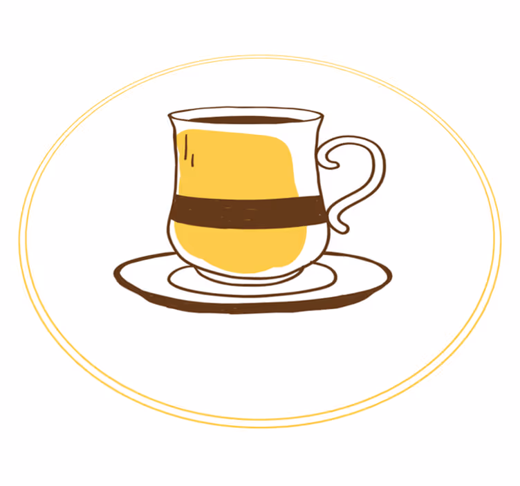 Xícara de café fundo branco tapete moderno - TenStickers