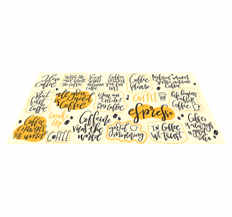 Tapete de letras desenhadas à mão de café - TenStickers
