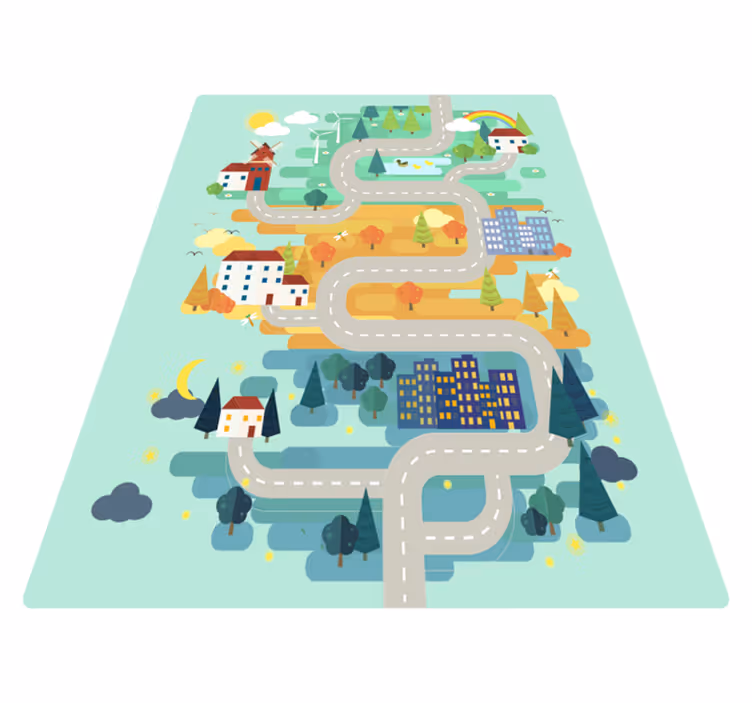 Paisagem com tapete de estradas - TenStickers
