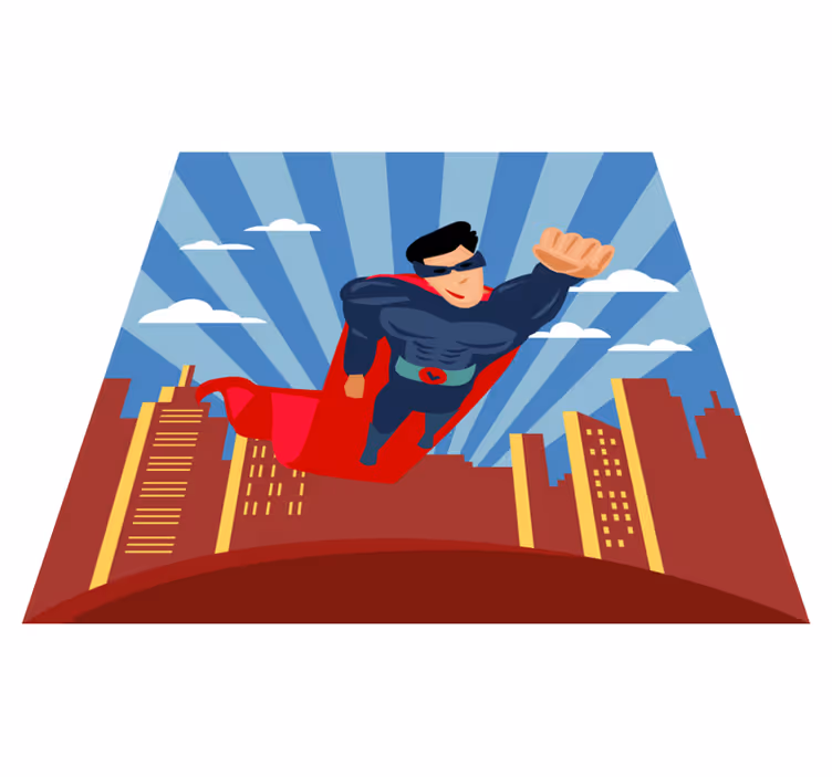 Tapete de vinil infantil voador de super-heróis - TenStickers