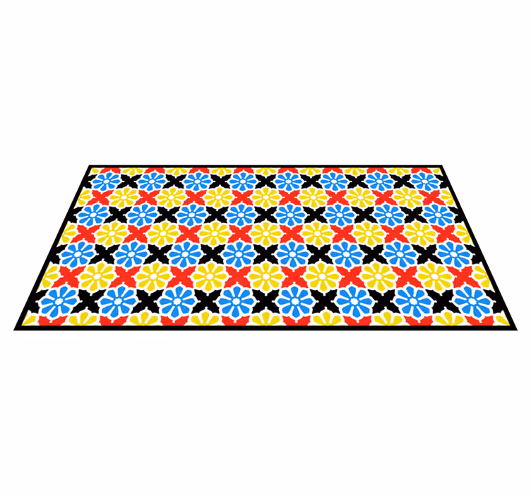 Tapete de vinil em azulejo floral - TenStickers