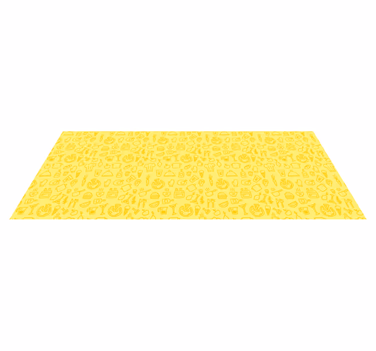 Tapete de vinil de cozinha amarelo com padrão de cozinha - TenStickers