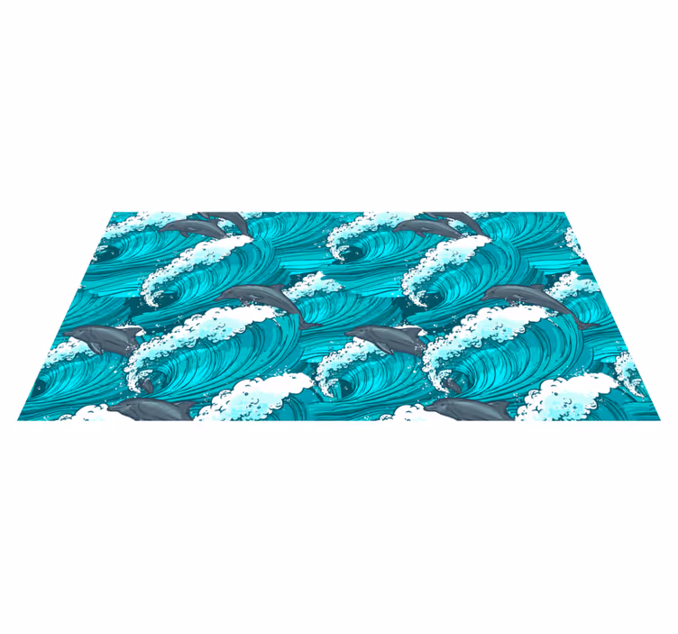 Golfinho no tapete de vinil animal do oceano - TenStickers